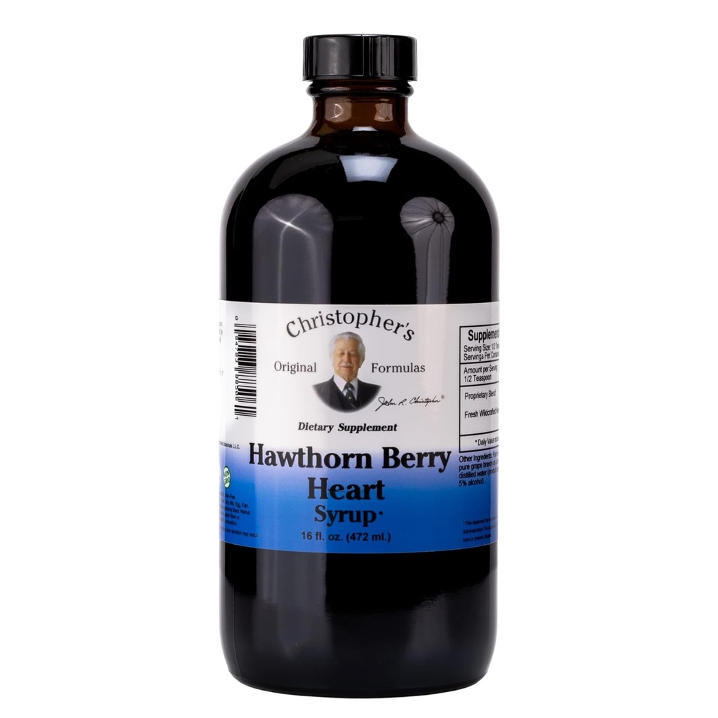 Christopher's Original Formeln Hawthorn Berry Heart Syrup - 16 fl oz | Natürliche Kräutermischung für allgemeine Wellness