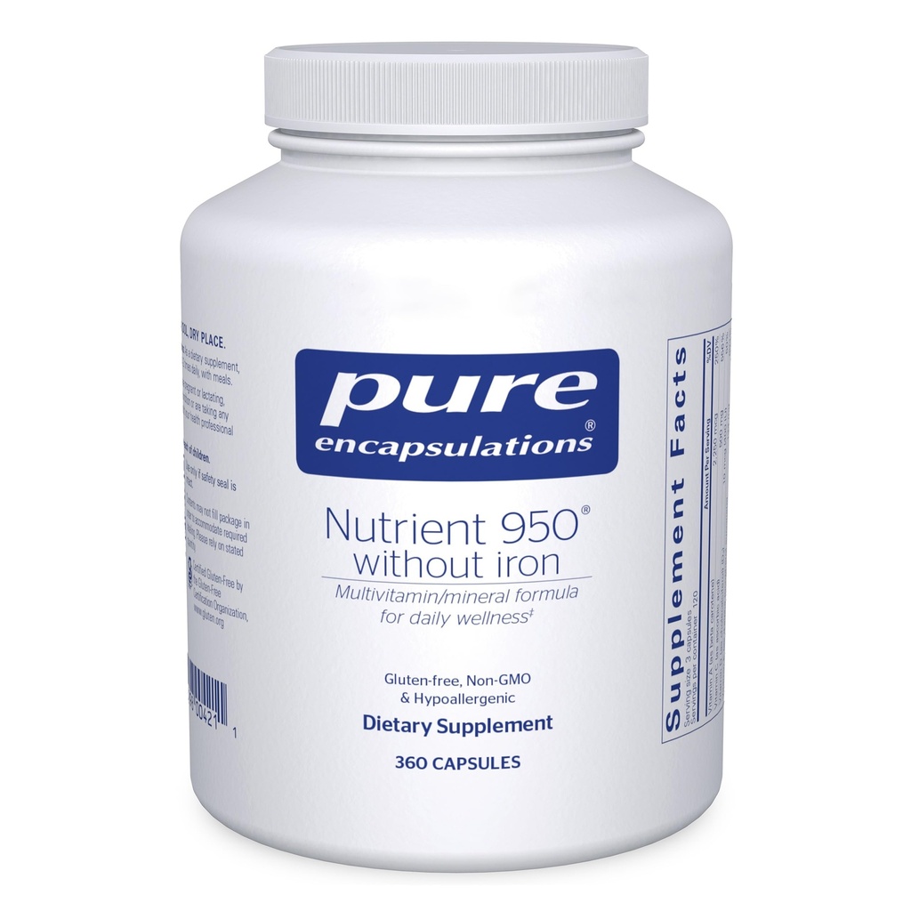 Pure Encapsulations Nährstoff 950 Ohne Eisen | Ergänzung zur Unterstützung von Herz-Kreislauf-, Immun- und Zellgesundheit, Knochen, Hormon-Mebolismus und Kohlenhydrat-Utilisation* | 360 Kapseln