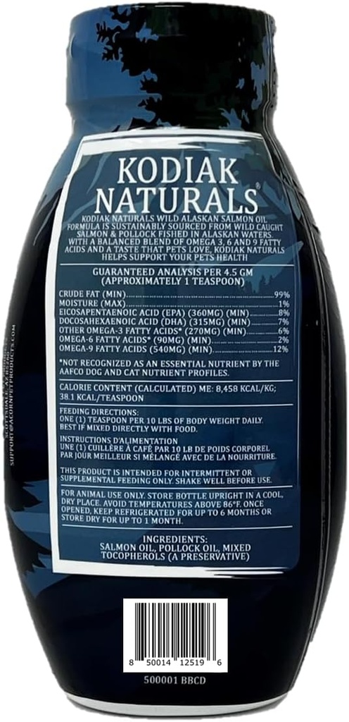 8oz Wild Alaskan Lachsöl Formel für Hunde & Katzen, eine ausgewogene Mischung von reinen Fischölen mit EPA und DHA von Wild-Caught Fish. Unterstützung für Haut und Mantel, Gelenke und Immungesundheit