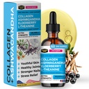 Collagen Mojo - Flüssiges Kollagen für Frauen & Männer, Collagen Peptide mit Ashwagandha, Elderberry & L-Theanine - Haar, Haut, Nägel, Gelenk & Stress-Unterstützung, hohe Absorption - 100.000mcg, 2 Oz