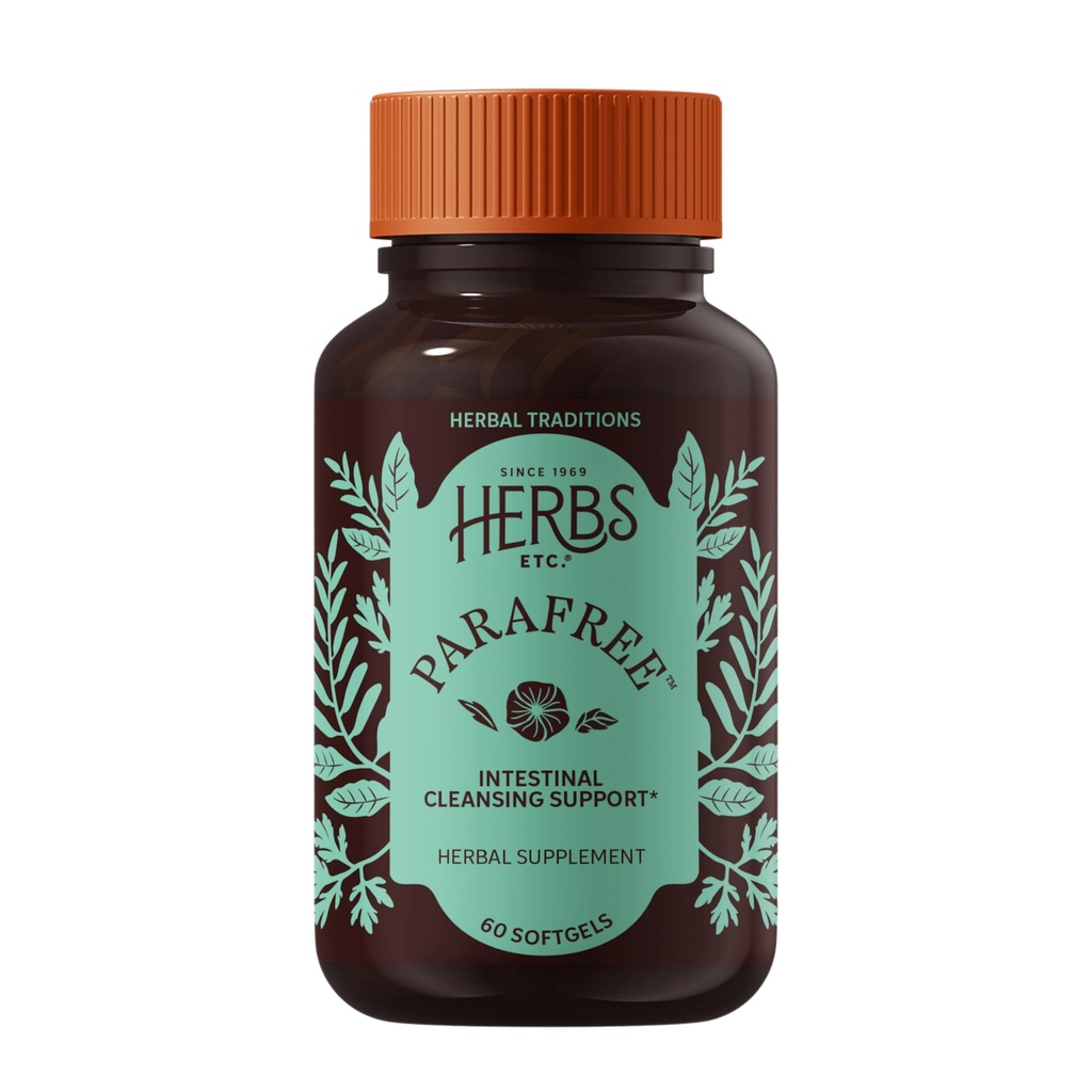 Herbs Etc. ParaFree - Gastrointestinal Support Supplement zu Aid Intestinal Cleansing - Digestive Kräuterergänzung mit Wormwood, Quassia & Male Fern - 60 Softgels (60 Servietten)