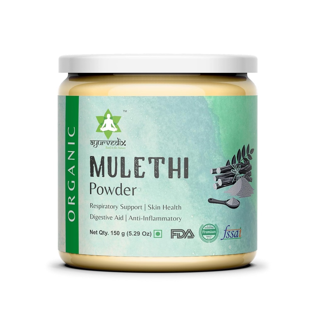 Bio-Licorice-Root-Pulver Mulethi-Pulver, Kräuter-Ergänzung für gesunde Stomach Futter und Verdauungstrakt - Non GMO, Gluten Free-Glycyrrhiza Glabra - 150gm/ 5.29oz