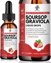 iMATCHME Soursop Graviola Liquid Drop, Soursop Bitters Liquid, Natural Soursop Leaves & Fruit Complex for Overall Wellness, Sugar/Caffeine/Gluten Free, Erdbeer Flavor, 2 Fl Oz