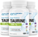 Puregen Labs Taurine 1000mg [High Potency] Insgesamt 360 Veg Kapseln | Keine schädlichen Zusatzstoffe | Non-GMO, NO Gluten und Dairy, Unterstützt Herzgesundheit und Muskelrückgewinnung | Made in USA
