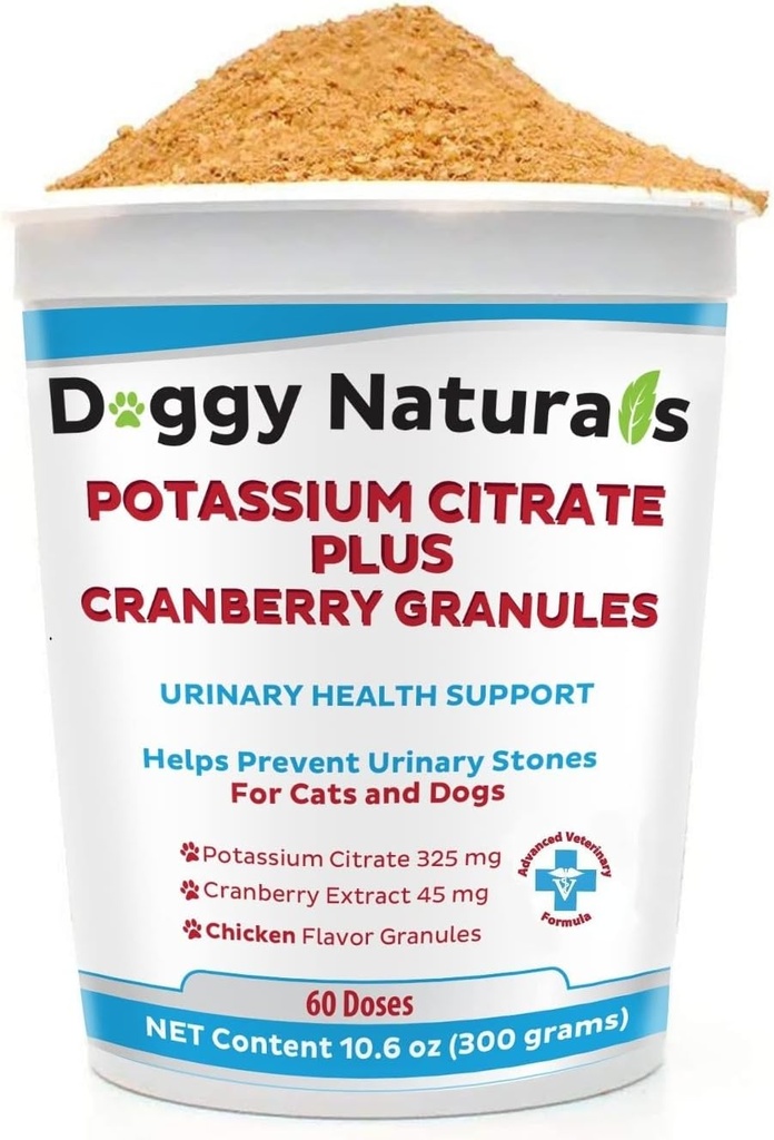 Kalium Citrate Plus Cranberry Granules 300gm für Katzen und Hunde - Urinary Tract Support-Helps Deter Formation von Calcium Oxalate Stones - Deters Bladder & Kidney Stones (Made in U.S.A)