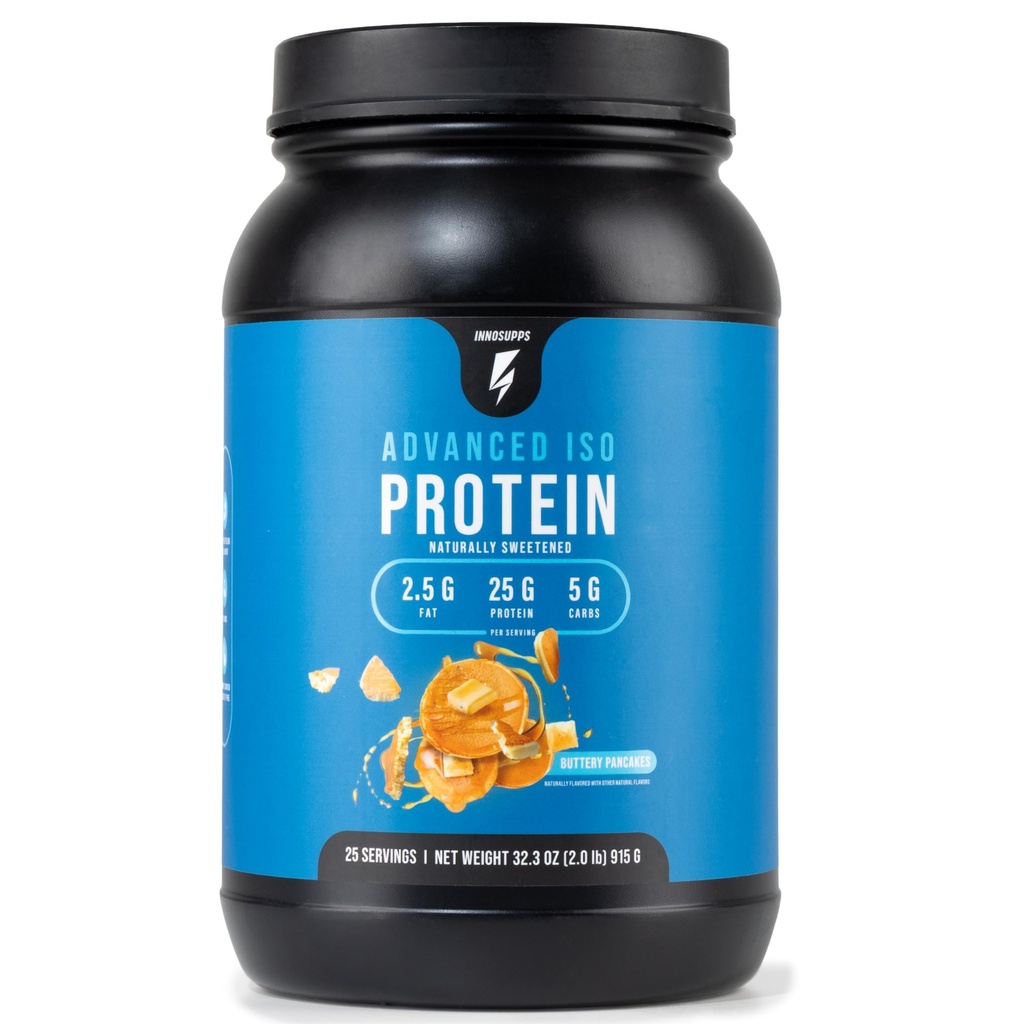 InnoSupps Advanced Iso Protein | 100% Whey Isolate Protein Pulver | Keine künstliche Süßungsmittel| Low Fat, Low Carbs | 25g Protein | Hormone Free, Glutenfrei, Soy Free | (Buttery Pancake)