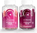 IvyBears® Women’s Hair & Skin Bundle – Hair Growth Gummis mit Biotin & Collagen + Vibrant Skin Gummis mit Hyaluronsäure & VERISOL – Vegan Beauty Support – 2-Pack