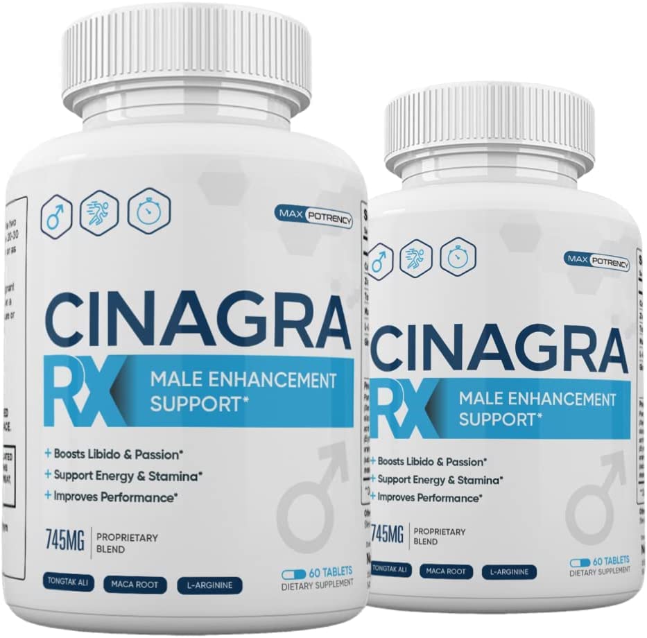 (2 Pack) Cinagra RX Pillen für Herren, Cinagra RX Supplement Advanced Formula, 120 Count