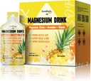 GREENPEOPLE 7-in-1 Magnesium Citrat Flüssigkeit, Magnesium Citrat Ergänzungen trinken mit 280mg Magnesium, Zink, Bromelain, Vitamin C D3 B6, Muskel-und Schlaf-Unterstützung für Kinder & Erwachsene, 1 fl.Oz (10Pcs)