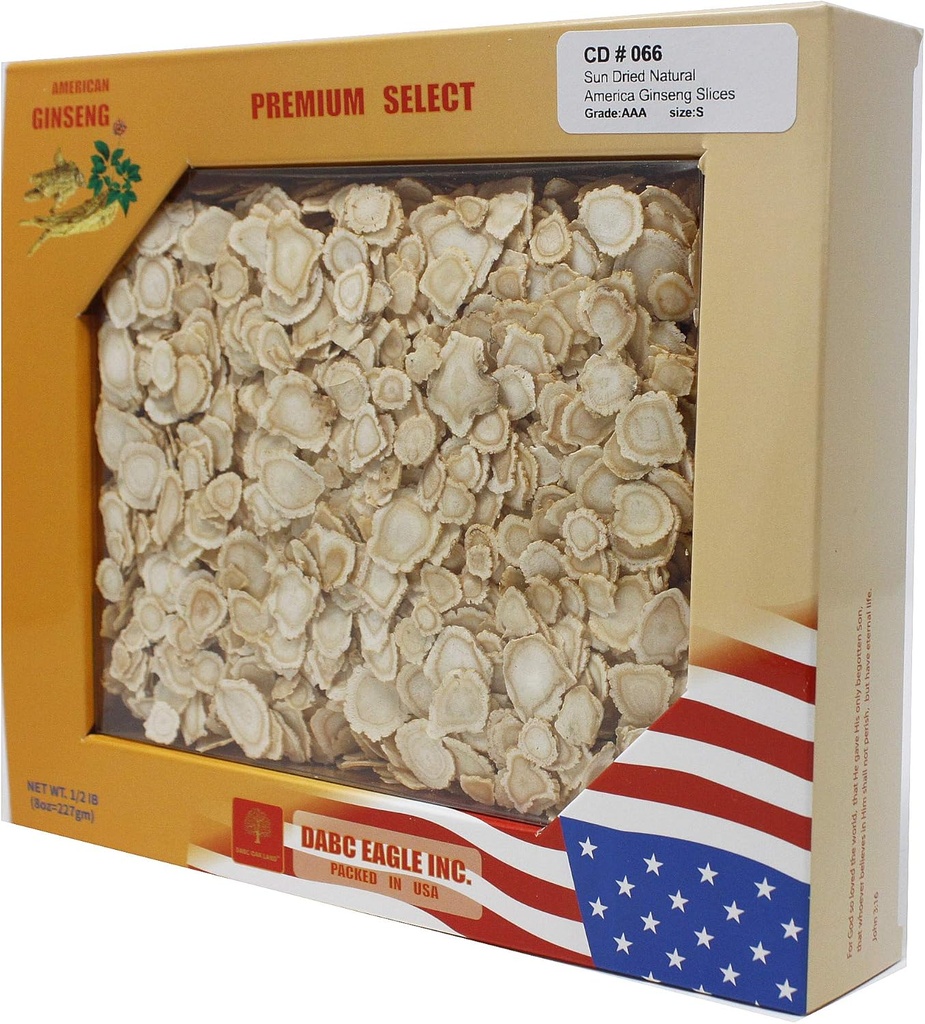 DOL American Ginseng Slices von Wisconsin (Sliced Ginseng Root Wisconsin Grown! Die meisten Menschen verwenden es, um Ginseng Tee zu machen! Gut für Gesundheit! 8OZ/Box