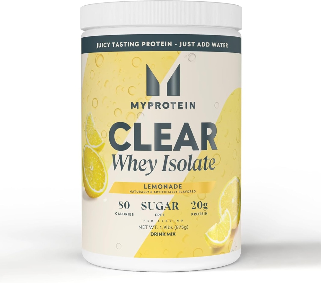 Myprotein Clear Whey Isolate Protein Powder, 1.9 Lb (35 Servierungen) Lemonade, 20g Protein per Servieren, Naturally Flavored Drink Mix, Daily Protein Intake for Superior Performance