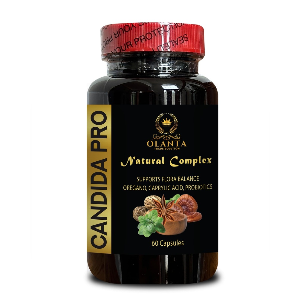 Candida PRO Complex - Candida Cleanse Detox für Damen, Wormwood Kräuterergänzung, Aloe Vera Kapseln Vegan Organic - 1 Flasche 60 Kapseln