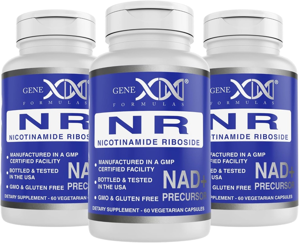 Genex Formeln NR Nicotinamid Riboside 300mg (3 Pack) NAD+ Precursor for Healthy Aging - GMP-zertifiziert, Non-GMO, Glutenfrei, Vegetarisch