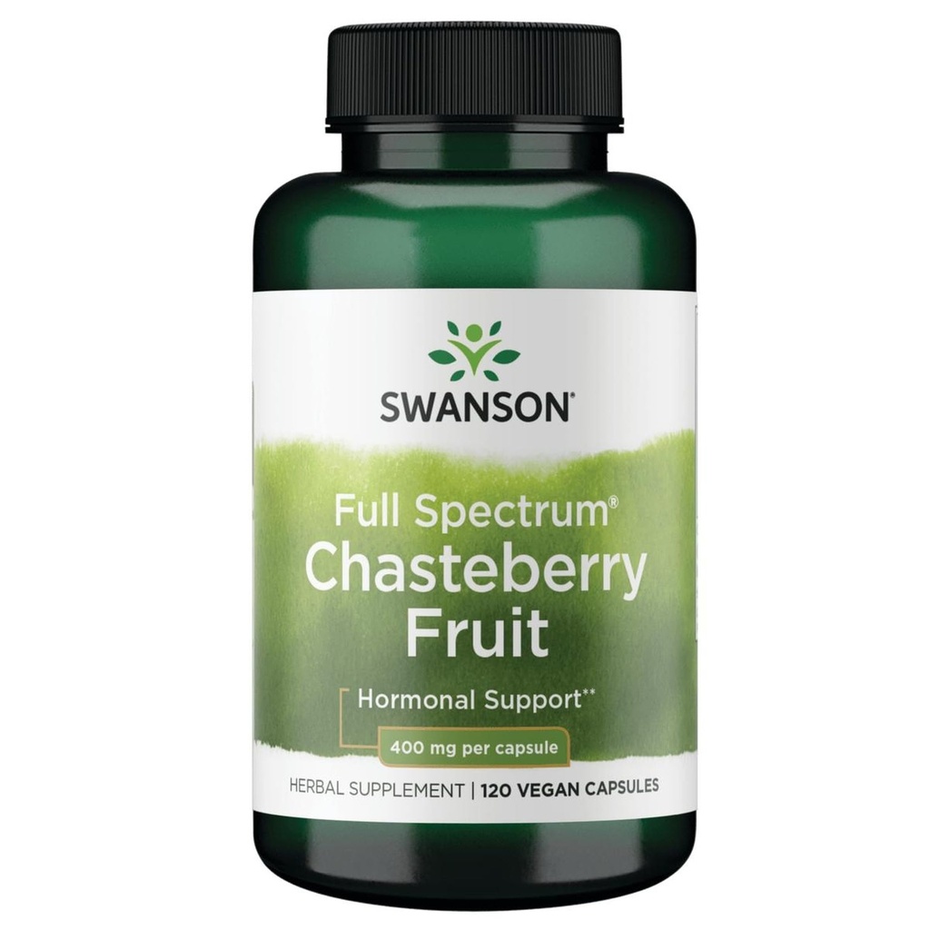 Swanson Chasteberry Fruit - Kräuterergänzung Förderung der Gesundheit von Frauen & Menopausal & Menstrual Support - Kann Unterstützung Balance & Haut Gesundheit - (120 Kapseln, 400mg Jeder)