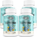 Liposomal Lactoferrin 1000 mg Diet - Maximiertes Lactoferrin - Eine Komponente in Colostrum - für Eisenabsorption & Immunfunktion Lactoferrin Ergänzungen für Erwachsene, 60 Softgels (4 Flaschen)