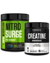 Jacked Factory NITROSURGE Pre Workout Supplement (Blauer Himbeer) Kreatin Monohydratpulver 150g für Muskelwachstum, erhöhte Stärke, Enhanced Energy