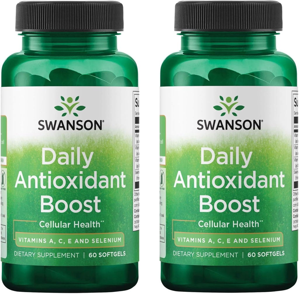 Swanson Vitamins A C E & Selen - Fördert zelluläre Gesundheit & Immununterstützung - Unterstützt natürliche Defensive Nourishment - (60 Softgels) (2 Pack)