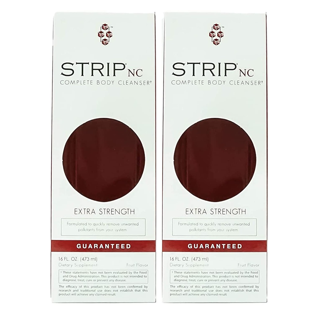 Wellgenix Strip NC Kräuterreiniger Detox Drink-Extra Stärke Körperreiniger Flüssigkeit - Schnelles Handeln & Tiefen Systemreiniger- Frucht Punch 16oz (Pack von 2)