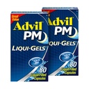 Advil PM Liqui-Gels Schmerzlinderung und Nacht Schlafhilfe, Schmerzmedizin mit Ibuprofen für Schmerzlinderung und Diphenhydramin HCL für eine Schlafhilfe - 2x80 flüssige gefüllte Kapseln