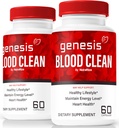 (2 Pack) Genesis Blood Clean Capsules - Offizielle Formel zur Unterstützung von Detox & Cleanse, natürliche Unterstützung für Wohlbefinden, Premium Genesis Health Blood Clean Pills, GenesisBloodClean Pastillas (120 Kapseln)