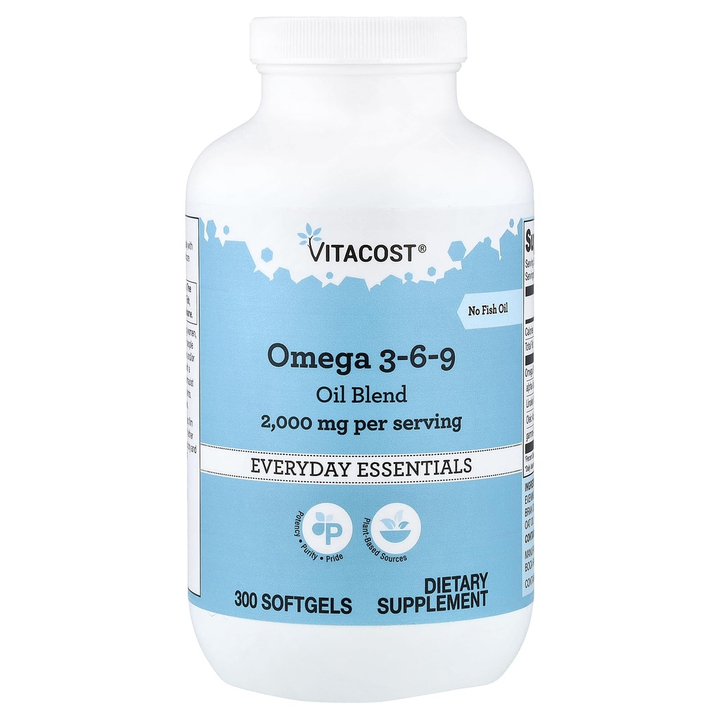 Vitacost Omega 3-6-9 Natural Oil Blend -- 2000 mg pro Portion- 300 Softgels