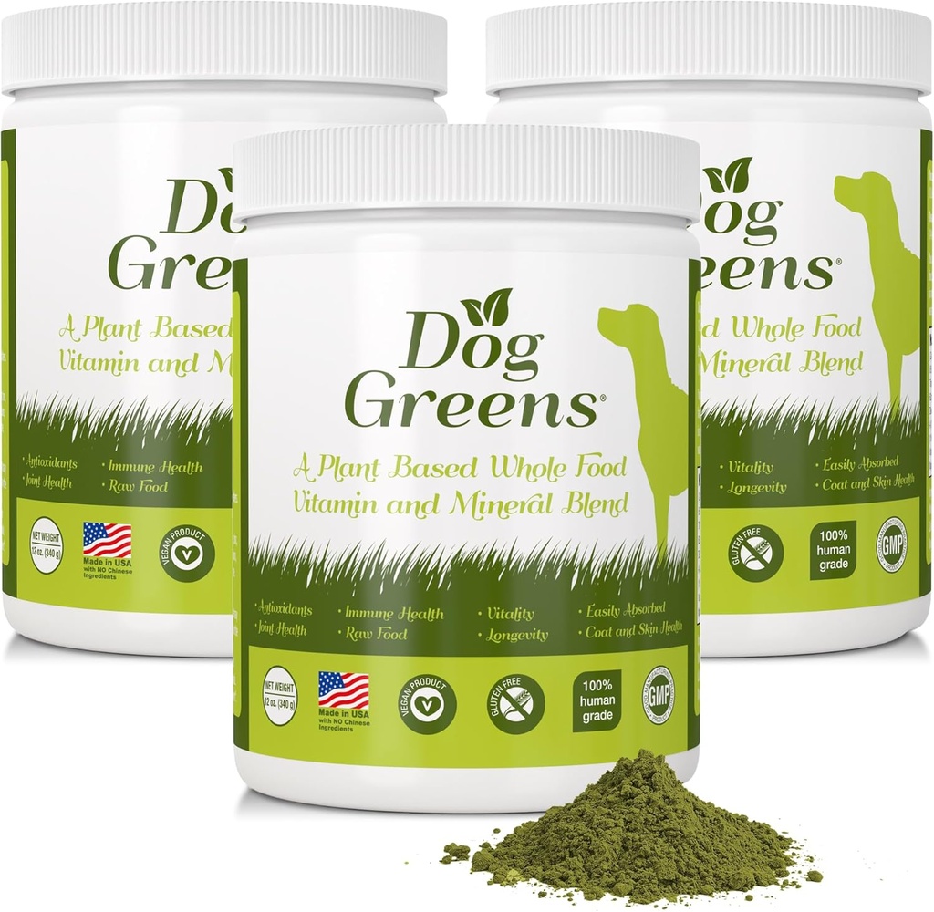 Superfood-Ergänzung für Hunde (12 oz) Organic Human-Grade Zutaten, Vitamine, Mineralstoffe, Antioxidantien und Fibre Rich for Optimal Digestion, Shiny Coat and Better Health (3 Pack)