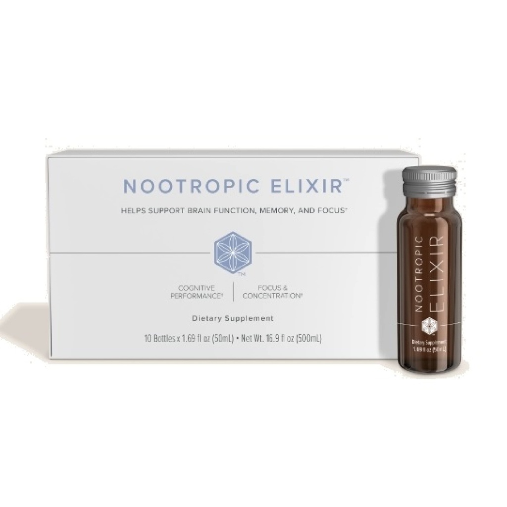 Isagenix Nootropic Elixir- Gehirn-Gesundheit & Fokus-Ergänzung - Flüssige Ergänzung mit Grüner Tee-Extrakt, um einen gesunden Mindset zu unterstützen - 1.69 Oz Flaschen (10 Zähler)