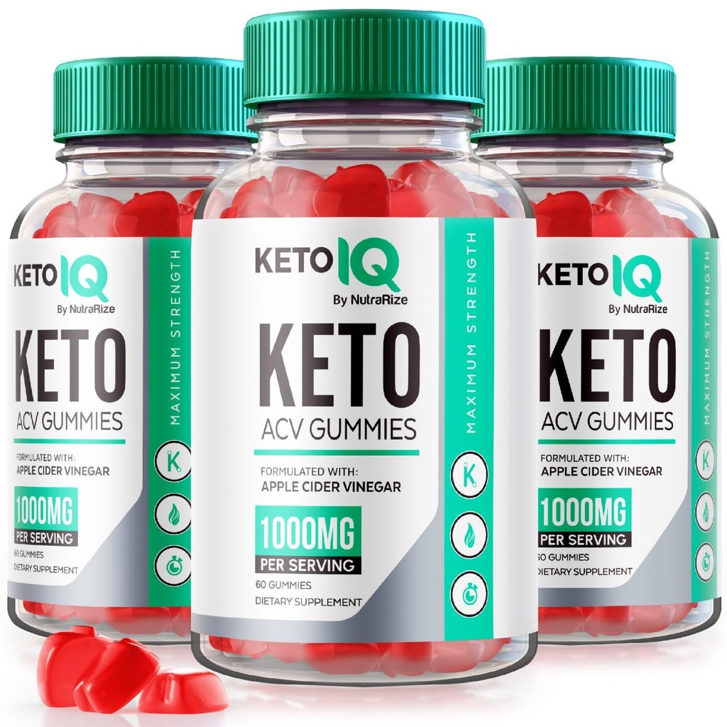 NutraRize (Pack mit 3 Keto IQ Keto ACV Gummis, Formel für erhöhte Gewichtsverlust, Nahrungsergänzung, Gomitas Bewertungen (180 Gummis)