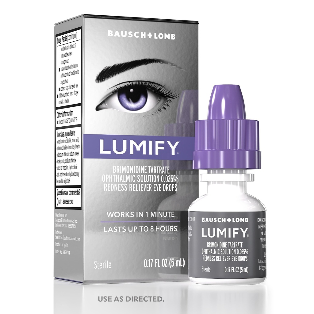LUMIFY Eye Drops für rote Augen, Redness Reliever für heller aussehende Augen, Arbeitet in 1 Minute & dauert bis zu 8 Stunden, Augentropfen, 0.17 Fl Oz (5 mL)