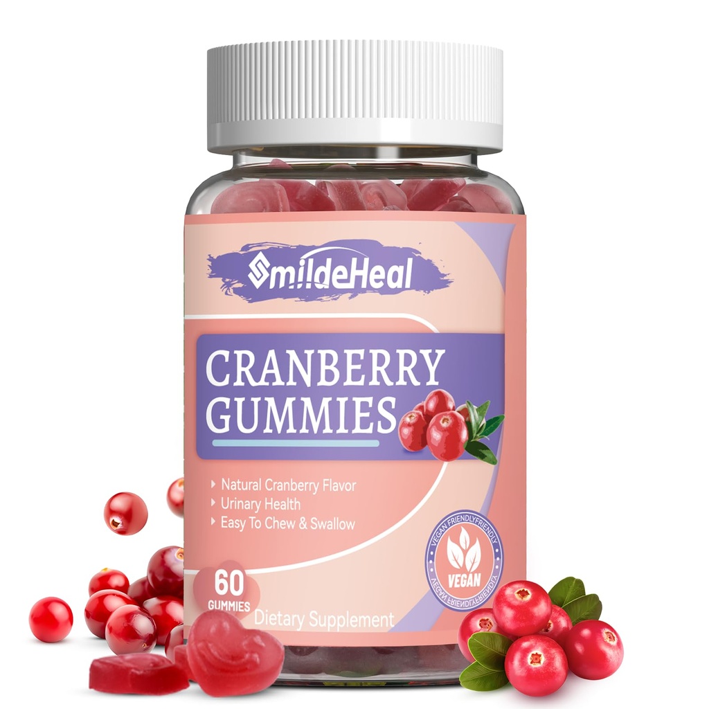 Cranberry Gummies 1000mg, Cranberry Ergänzungen für Frauen, mit D-Mannose 250mg, Womens Probiotic Gummies, Urinary Tract Health, Cranberry Flavor, NO GMOs, 60 Count