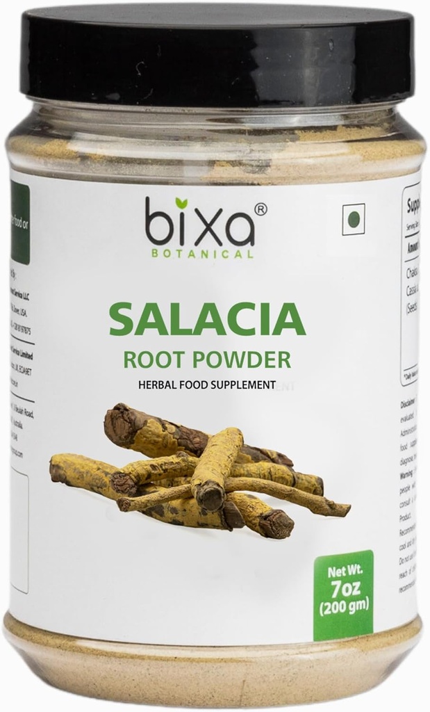 bixa BOTANICAL Salacia Root Powder | Salacia Reticulata | 200 Gramm / 7 OZ |Ayurvedic Herbal Supplement | Glutenfrei, Non-GMO, Steam Behandelt, Vegan, 100% rein.