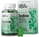 Wild & Organic Iodine Gummies 250mcg - Immununterstützung Complex w/Potassium Iodide - Selen Zink-Iodine-Ergänzung für Immunität & Gesamtunterstützung - 60 Vegan, Pectin-Based Gummies