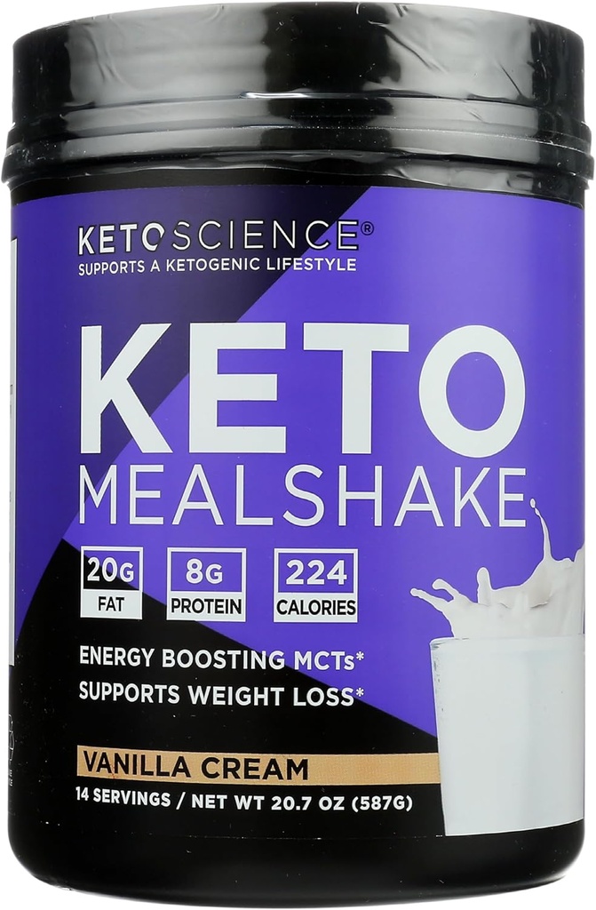 Keto Science Vanilla Cream Ketogenic Meal Shake Nahrungsergänzung, Paleo Friendly, 20.7 Unzen (Pack von 1)