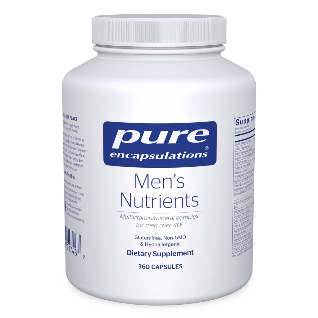 Pure Encapsulations Men's Nutrients - Multivitamin Mineralische Ergänzung zur Unterstützung von Energie, Endurance & Stamina bei Männern über 40* - mit Vitamin D, Vitamin C & Trace Minerals - 360 Kapseln