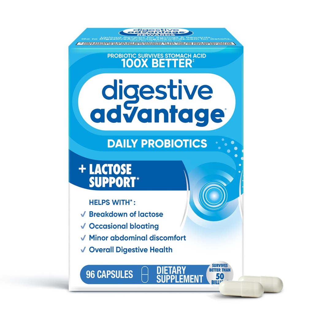 Verdauungsvorteil Lactose Defense Capsules (96 Count In A Box), hilft nach unten Lactose und verteidigen vor Verdauungsstörungen, unterstützt Verdauungs- und Immungesundheit, CFUs
