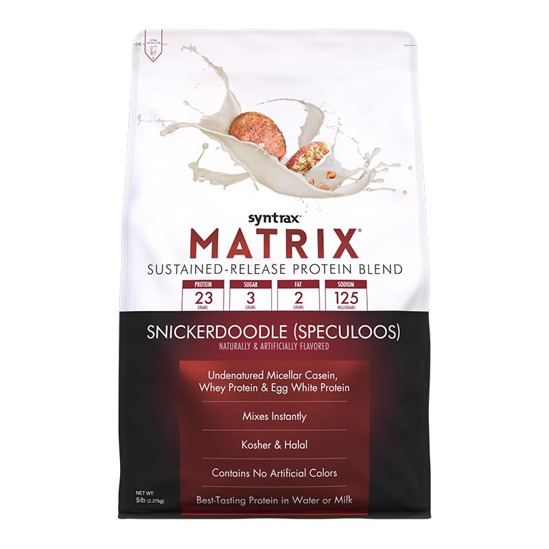 Syntrax Nutrition Matrix, Sustained-Release Protein Blend, Snickerdoodle mit Real Cookie Pieces 5 lbs.