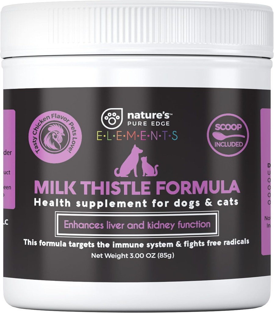 Milchdistel für Hunde & Katzen. Leberergänzung mit echtem Huhn. Extra Strength Liver und Kidney Detox. Hunde und Katzen lieben den Geschmack. Hepatic Support. Extra Große 85 Gramm Glas!