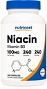 Nutricost Niacin (Vitamin B3) 100mg, 240 Kapseln - mit Flushing, Non-GMO, Glutenfrei
