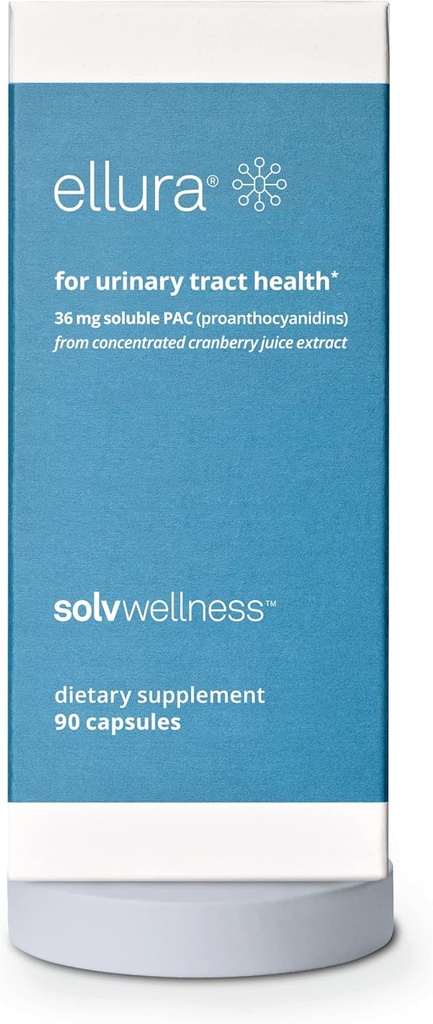 Solv Wellness Ellura Klinisch bewährte Cranberry-Ergänzung: An der Spitze der UTIs mit 36 mg 100% Bioverfügbarkeit PAC, 90 Kapseln