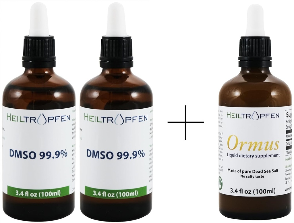 Bundle/Set von 2X DMSO 99.9% 3.4 oz + Ormus 3.4 Fl Oz Concentrated Orme | Heiltropfen®