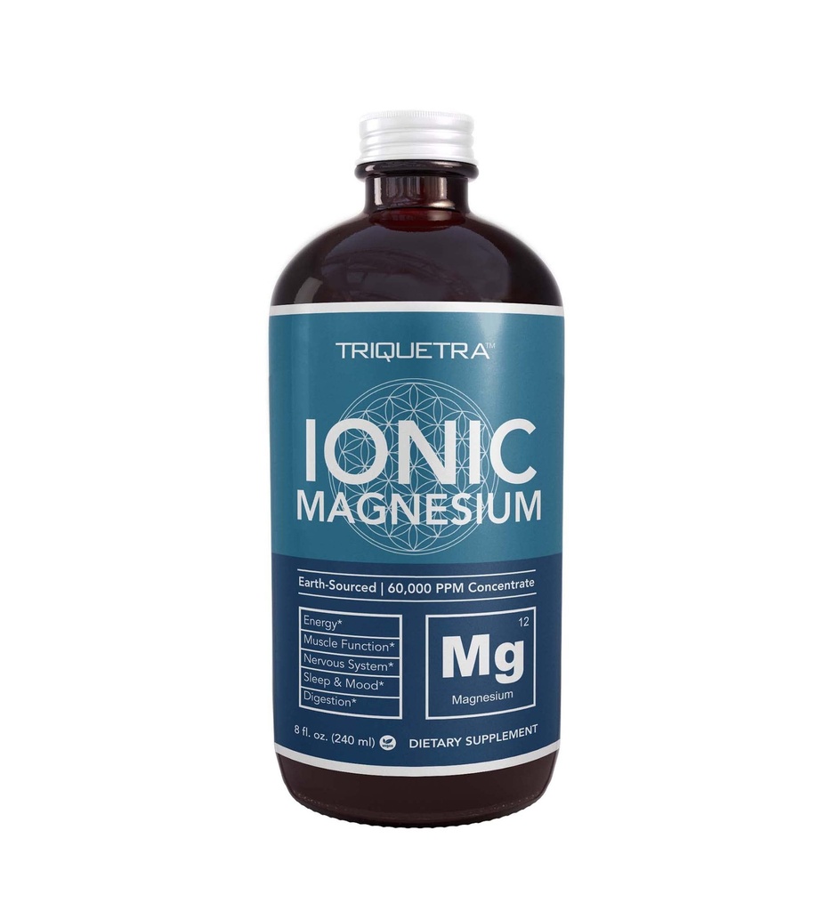 Flüssiges Magnesium | 8 oz - Ionic Magnesium Chloride, Höchste & Fastest Absorption - Kalm Mood, Schlaf, Muskelkrämpfe & Spasmen, Natürliche Laxative - Vegan, Glasflasche (96 Servietten)