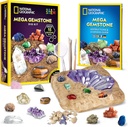 NATIONAL GEOGRAPHISCHE Mega Edelstein-Dig-Kit – Dig Up 15 Real Edelsteine und Kristalle, Science Kit für Kinder, Edelstein-Digging-Kit, Geschenk für Mädchen und Jungen, Bergbau-Kit, Rock Collection