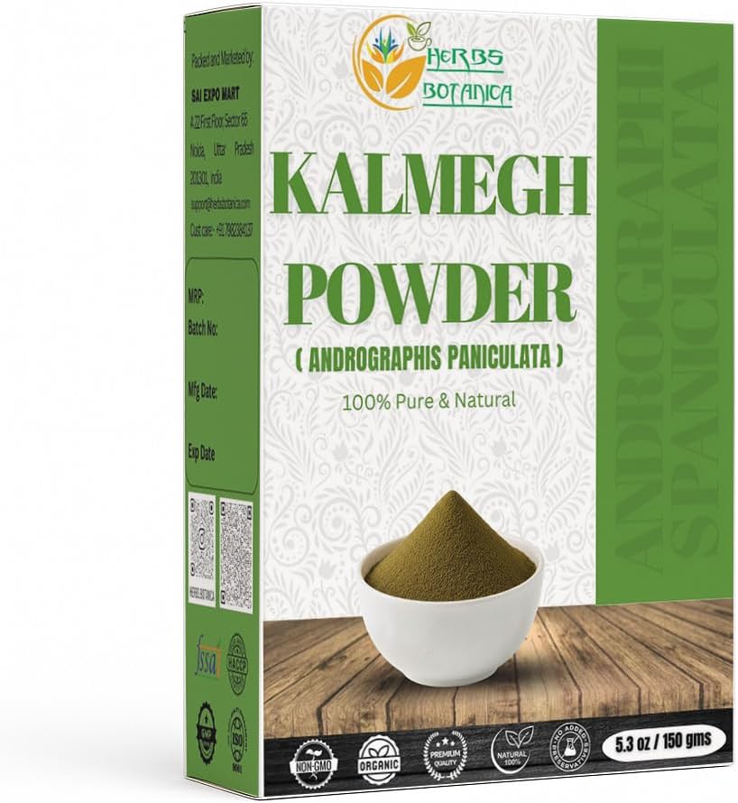Kräuter Botanica Kalmegh Pulver 100% reine Andrographis Paniculata (Green Chiretta Kräuter) für Kräutergebrauch – Fein gemahlenes Andrographis Pulver 5.3 oz Pack