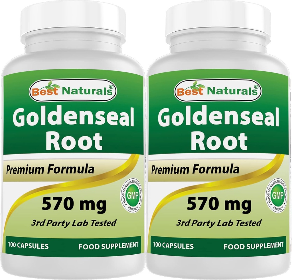 Best Naturals Goldenseal Wurzel 570 mg (Non-GMO) 100 Kapseln (100 Zähler (Pack von 2))
