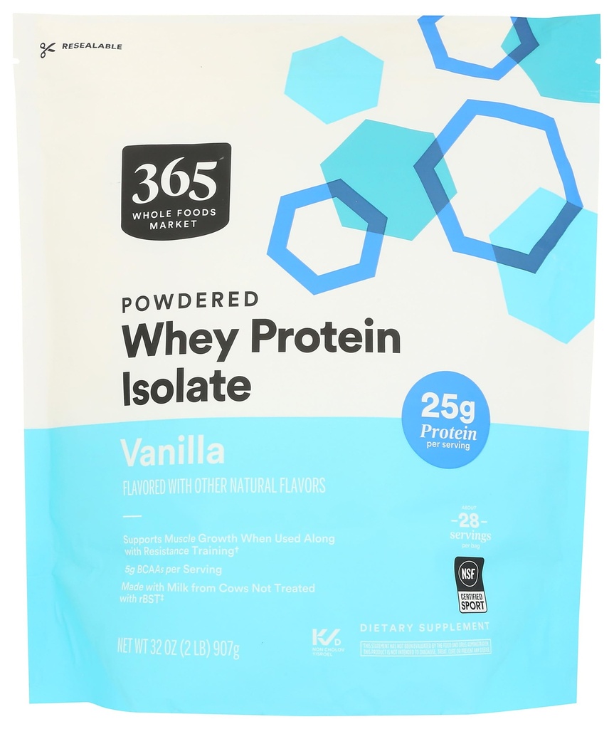 365 von Whole Foods Market, Whey Protein Isolate, Vanilla, 32 Ounce