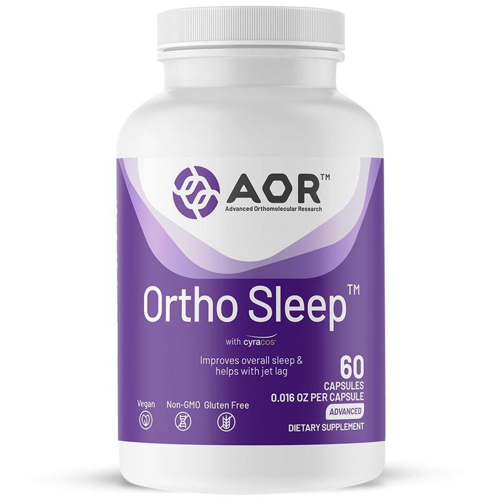 AOR, Ortho Sleep, verbessert Gesamtschlaf & Hilft mit Jet lag, Natürliche Ergänzung mit GABA, Melatonin, L-Theanine, Vegan, 30 Servierungen (60 Kapseln)