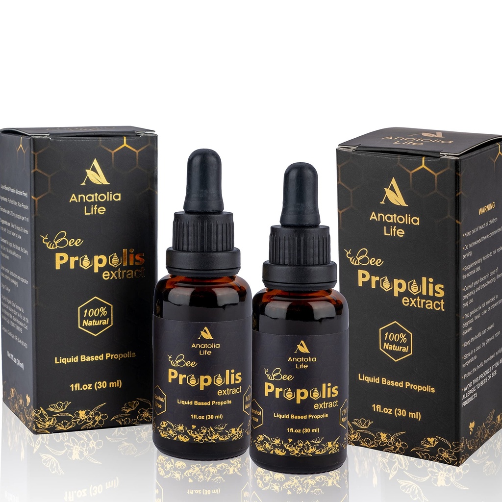 Natural Bee Propolis Extract, 30 mL, Advanced Liquid Tincture Immunsystem Booster and Seasonal Defense, Pure High Potency Herbal Supplement, Non-GMO (Propolis (2) Pack)...