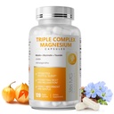 Triple Magnesium Complex - Magnesium Glycinate, Taurate & Malate Supplement mit Omega3, Ashwagandha, GABA für Schlaf, Hirnherz & Muskel-Unterstützung - Hohe Absorption und Gentle, Vegan, 120 Kapseln