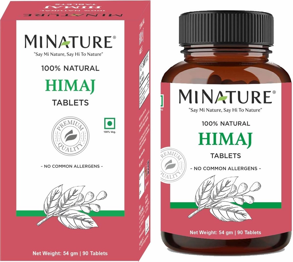 minature Himaj (Terminalia Chebula) Tablets Pflanzenbasierte Ergänzungen | Schwarzes Himej Pulver Tablet | Choti Harad | Vegan, Gluten Free | 90 Tablet, (1000mg) 45 Tage Versorgung