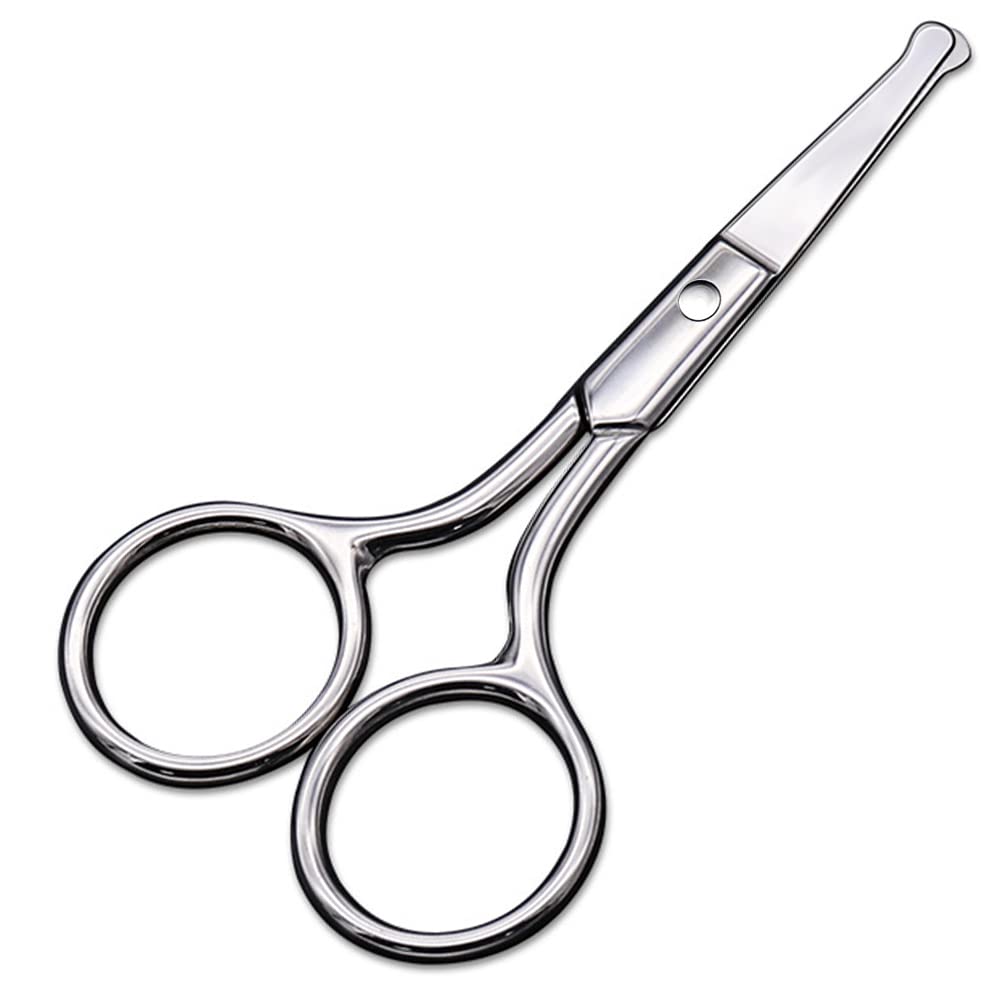 Kleine Scheren mit rundem Tip Design - Professionelles Grooming für Haare, Wimpern, Nase, Augenbrauen, Schnurrbart - wird nicht die Nasal Cavity verletzen